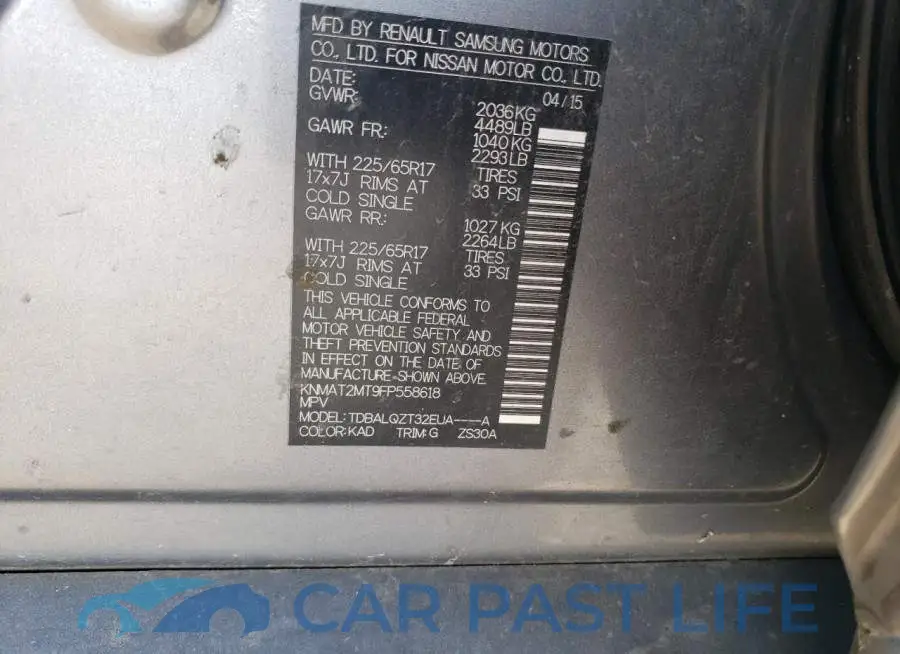 KNMAT2MT9FP558618# 13