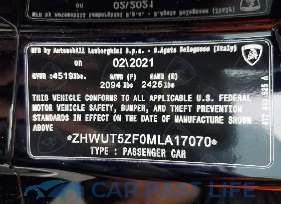ZHWUT5ZF0MLA17070# 13