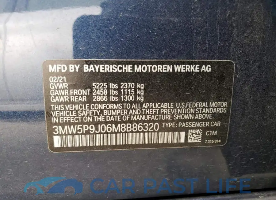 3MW5P9J06M8B86320# 13