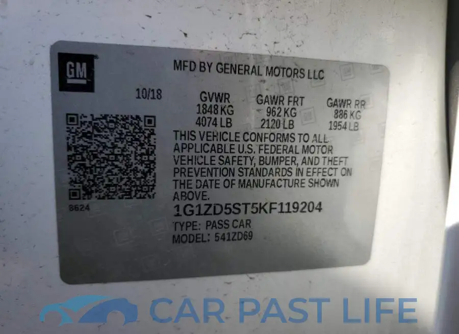 1G1ZD5ST5KF119204# 12