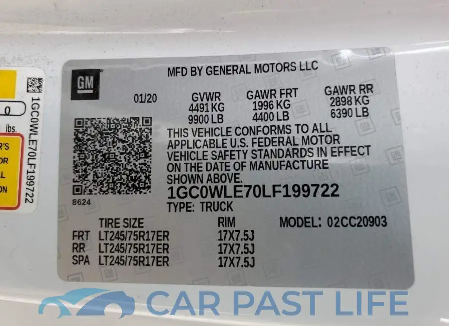 1GC0WLE70LF199722# 12