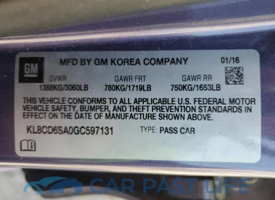 KL8CD6SA0GC597131# 12