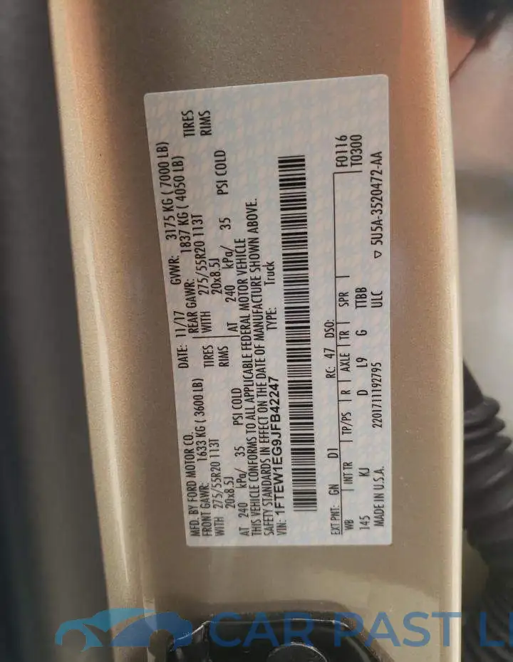 1FTEW1EG9JFB42247# 10