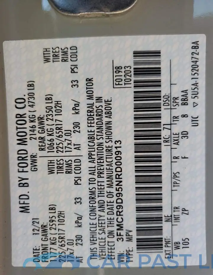 3FMCR9D95NRD00913# 13