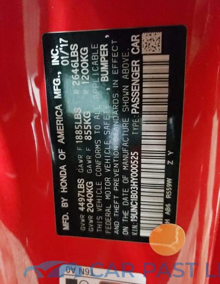 19UNC1B03HY000525# 12