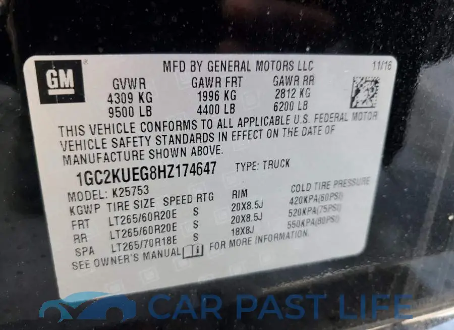 1GC2KUEG8HZ174647# 12