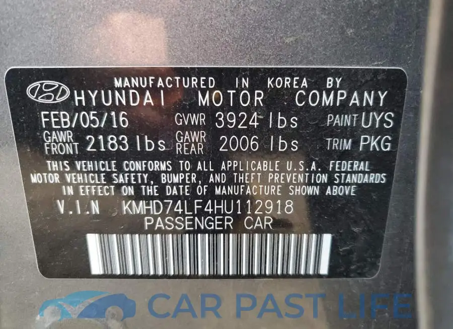 KMHD74LF4HU112918# 12