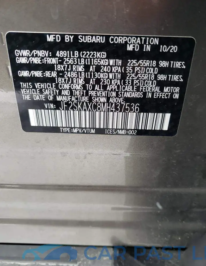 JF2SKAXC8MH437536# 14