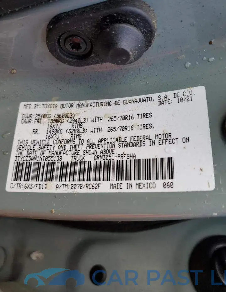 3TYCZ5AN1NT055138# 12