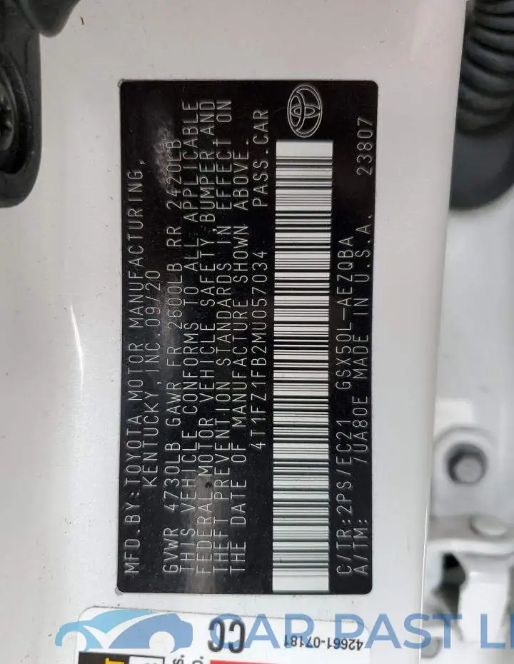 4T1FZ1FB2MU057034# 13