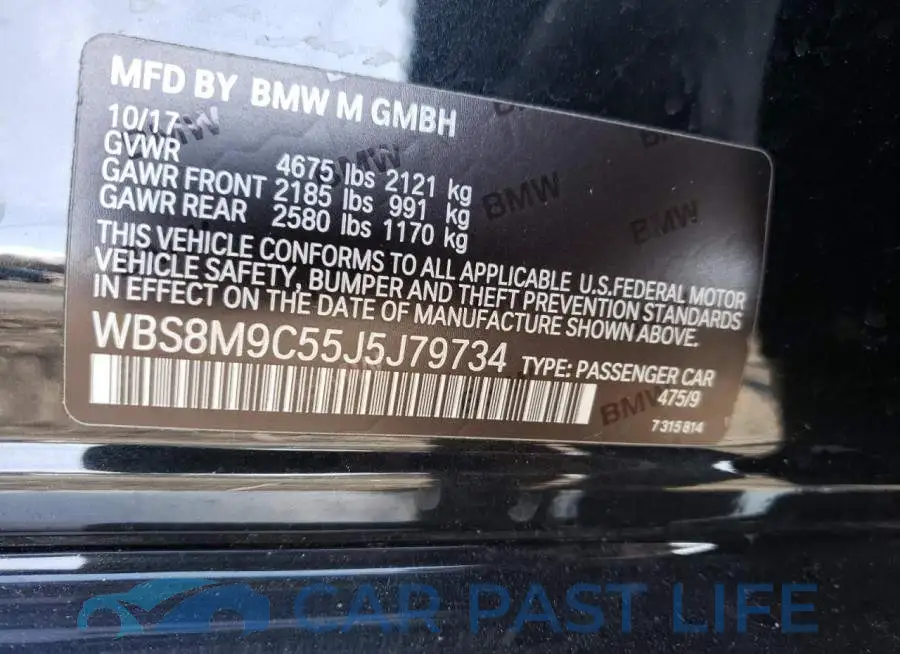 WBS8M9C55J5J79734# 12
