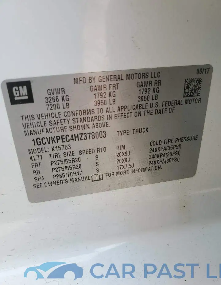 1GCVKPEC4HZ378003# 12
