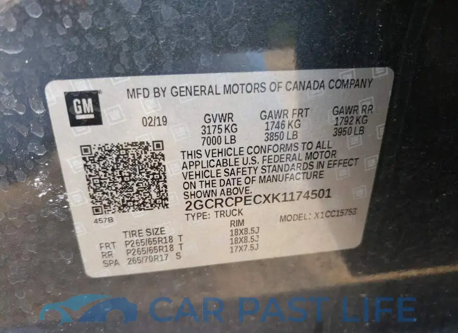 2GCRCPECXK1174501# 12