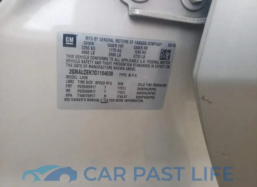 2GNALCEK7G1184608# 13