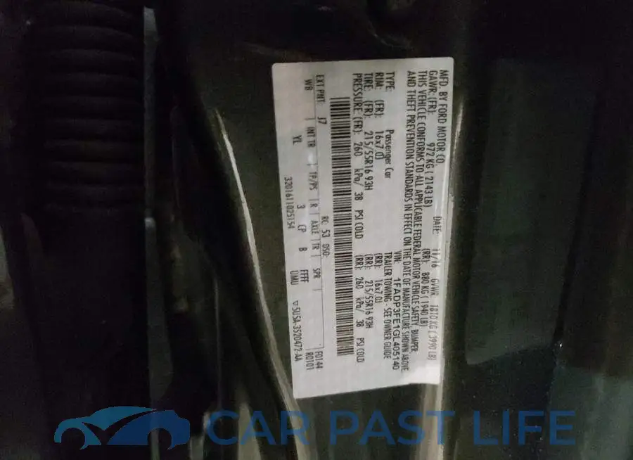 1FADP3FE1GL405140# 12