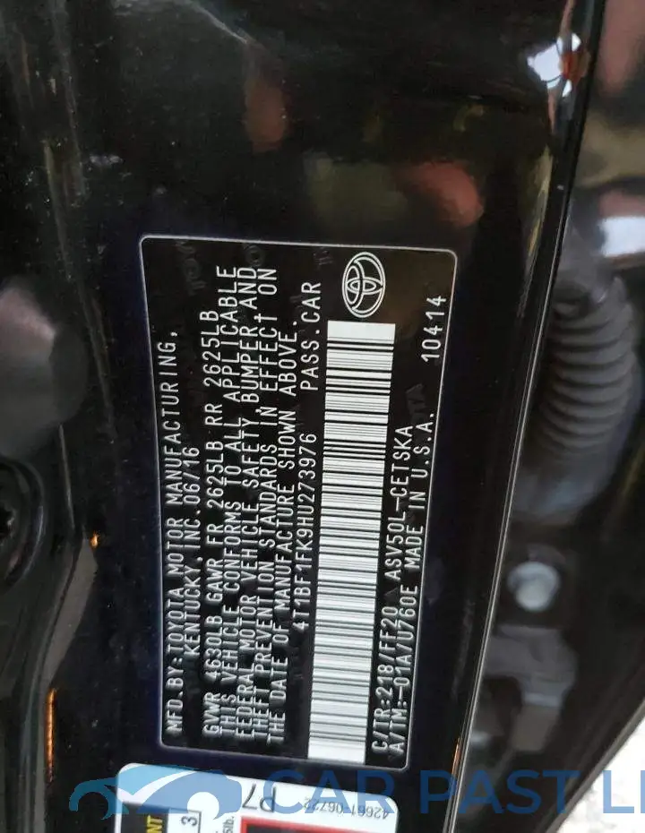 4T1BF1FK9HU273976# 13