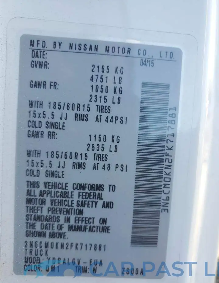 3N6CM0KN2FK717881# 13