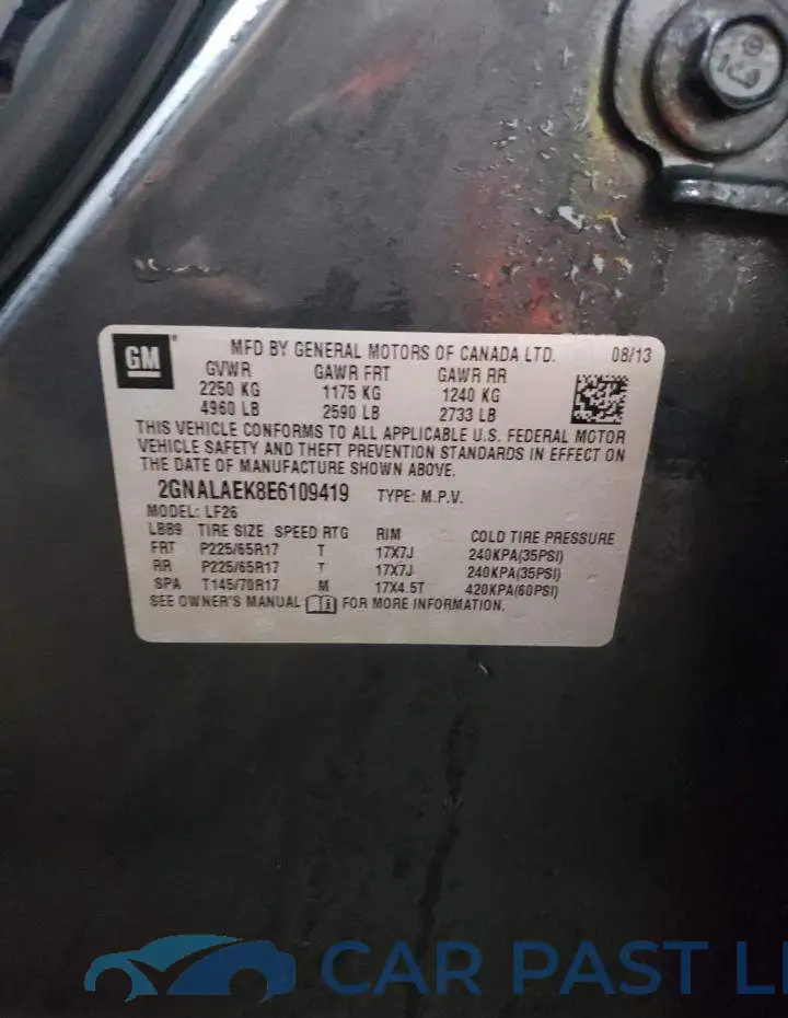 2GNALAEK8E6109419# 13