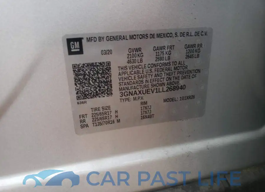 3GNAXUEV1LL268940# 10