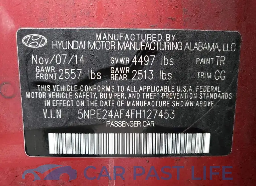 5NPE24AF4FH127453# 12
