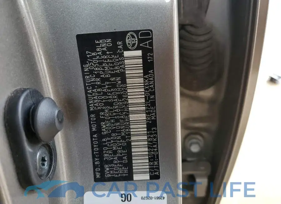 2T1BURHE7HC926026# 13