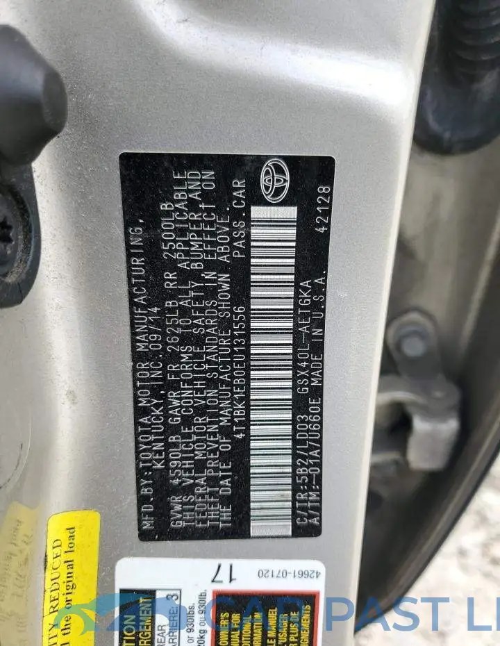 4T1BK1EB0EU131556# 12