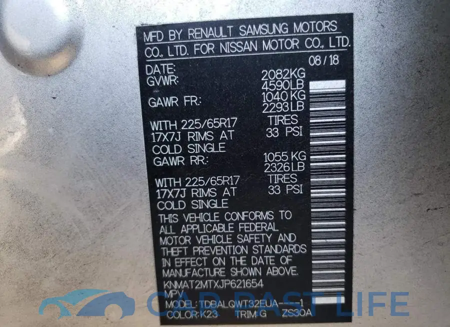 KNMAT2MTXJP621654# 13