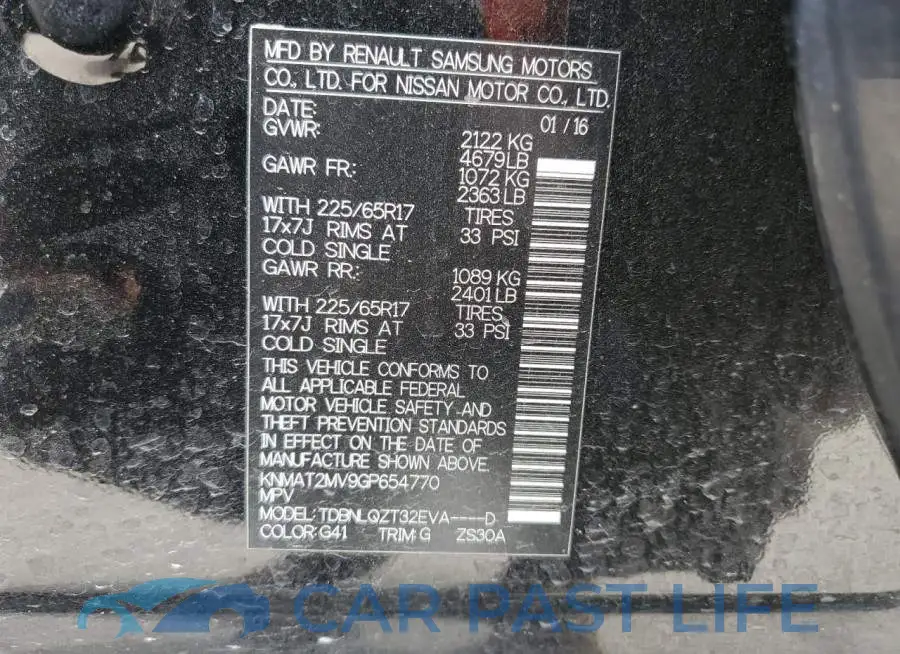 KNMAT2MV9GP654770# 12