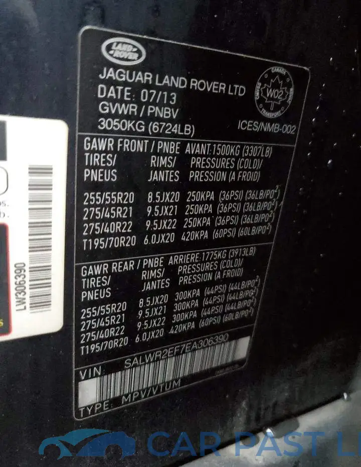 SALWR2EF7EA306390# 12