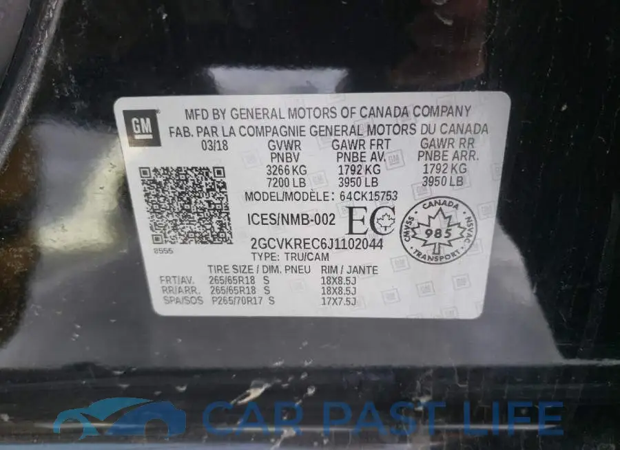 2GCVKREC6J1102044# 12