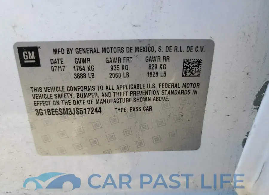 3G1BE6SM3JS517244# 12