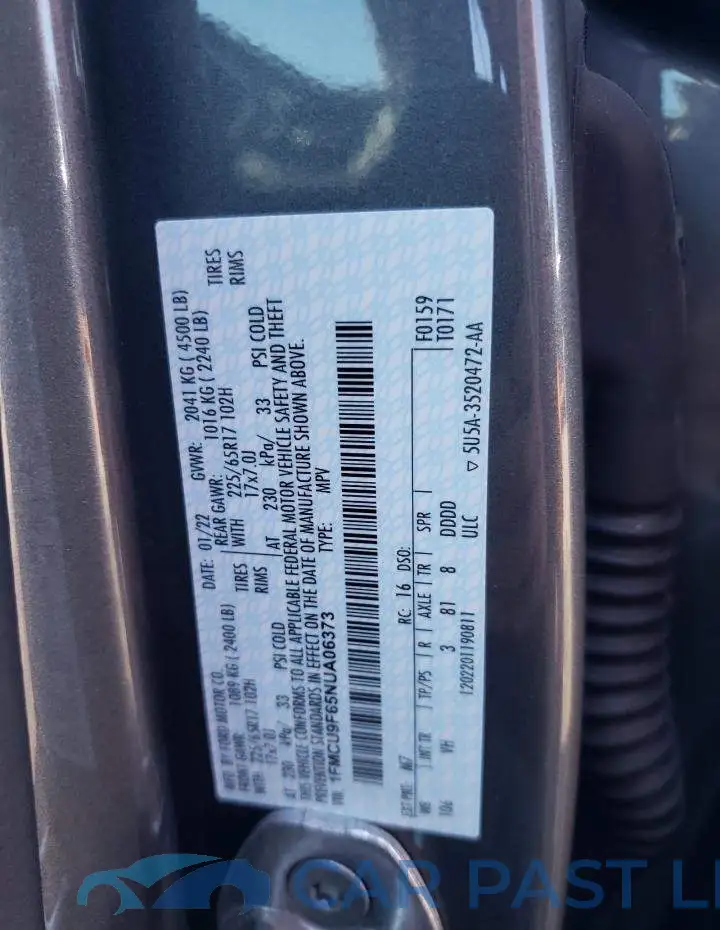 1FMCU9F65NUA06373# 14