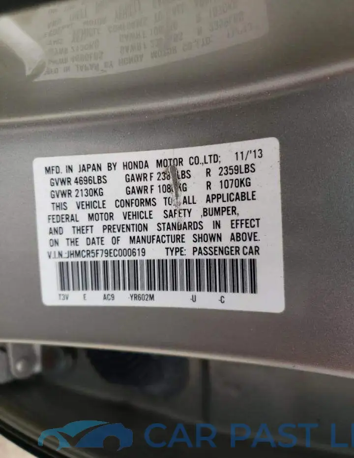 JHMCR5F79EC000619# 12