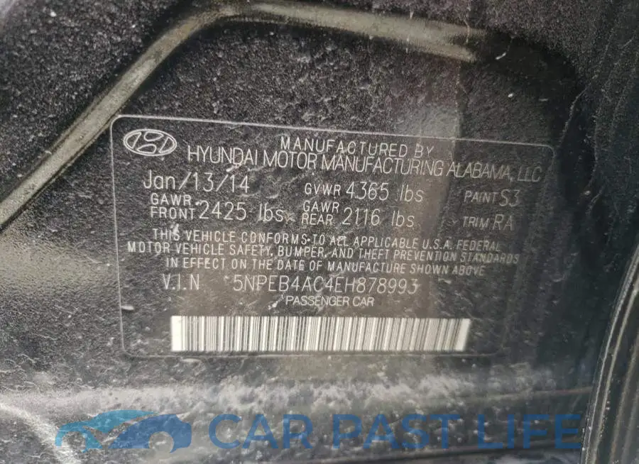 5NPEB4AC8EH884053# 12