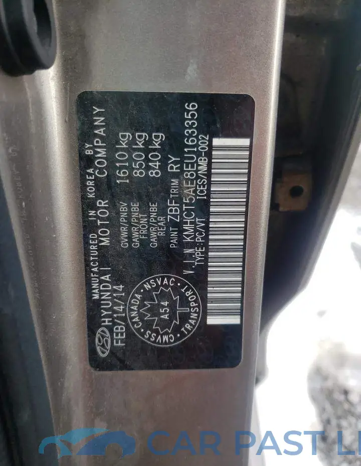 KMHCT5AE8EU163356# 13