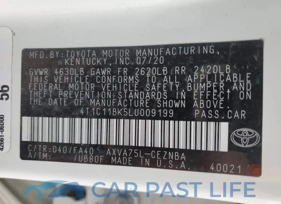 4T1C11BK5LU009199# 12