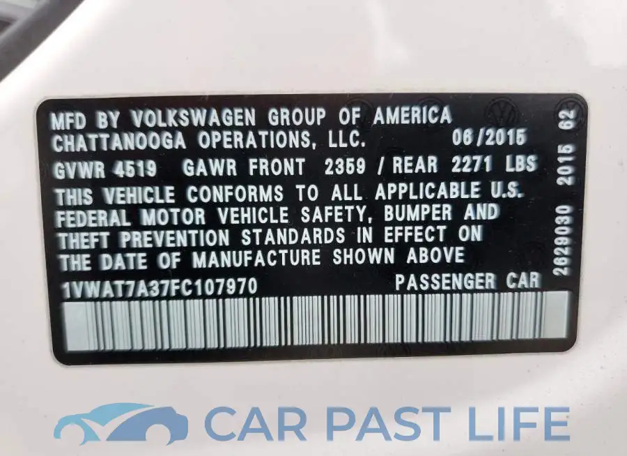 1VWAT7A37FC107970# 12