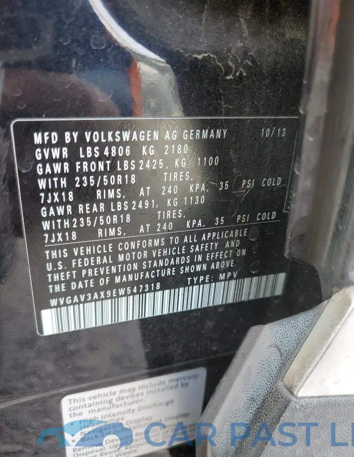 WVGAV3AX9EW547318# 12