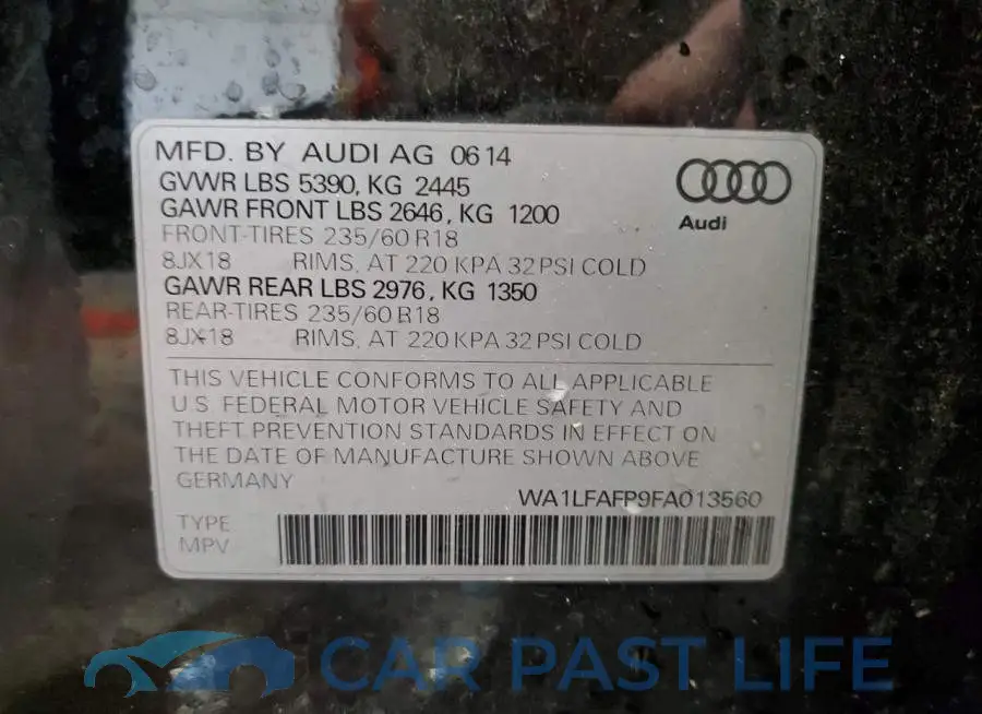 WA1LFAFP9FA013560# 12