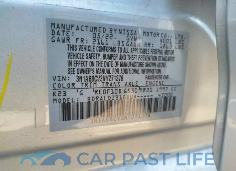 3N1AB8CV3NY271378# 12
