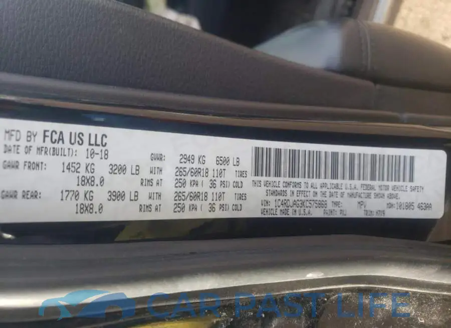 1C4RDJAG3KC575868# 13