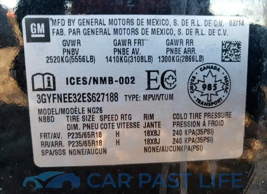 3GYFNEE32ES627188# 13