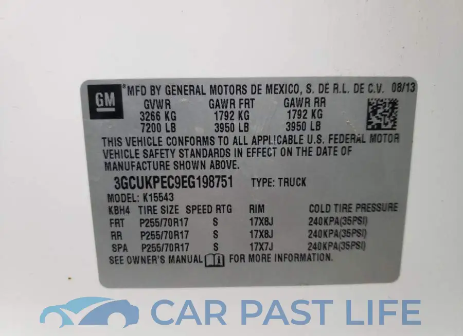 3GCUKPEC9EG198751# 12