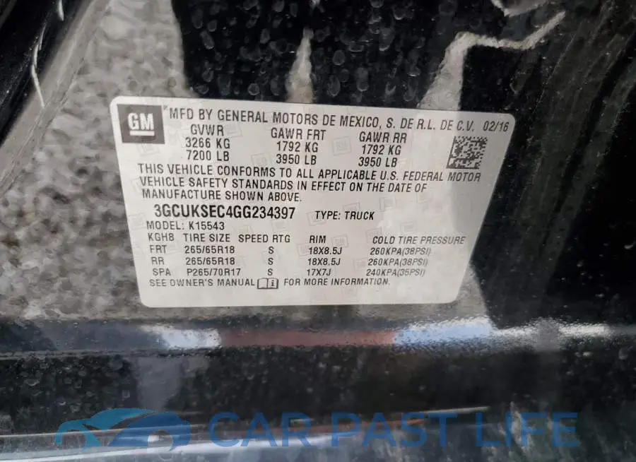 3GCUKSEC4GG234397# 10