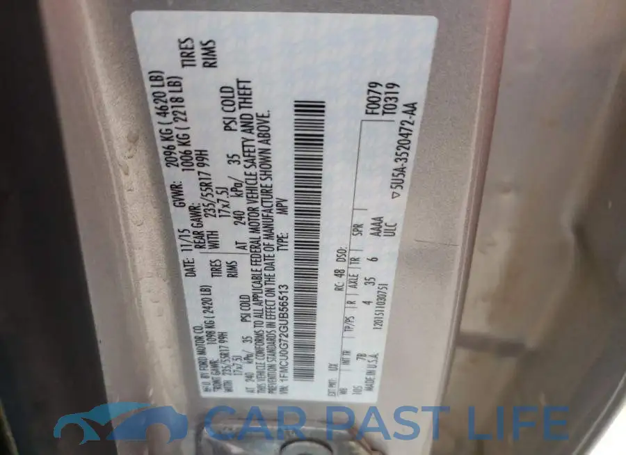 1FMCU0G72GUB56513# 12