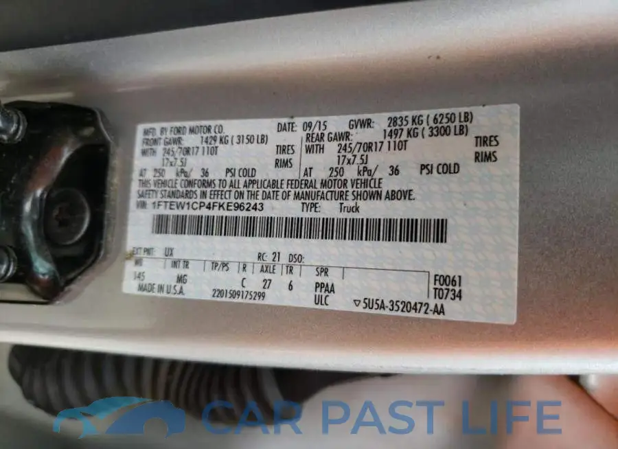 1FTEW1CP4FKE96243# 10