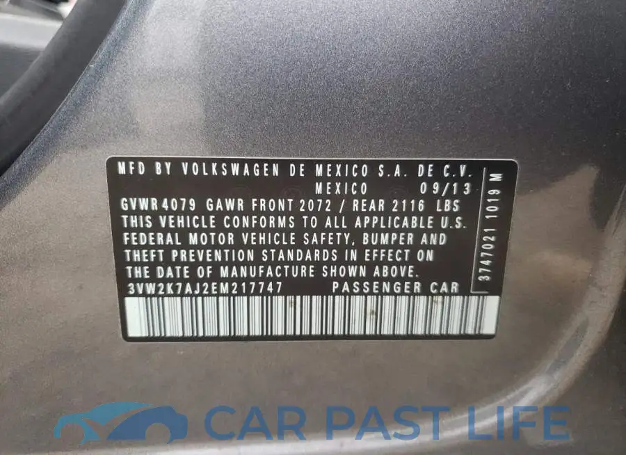 3VW2K7AJ2EM217747# 12