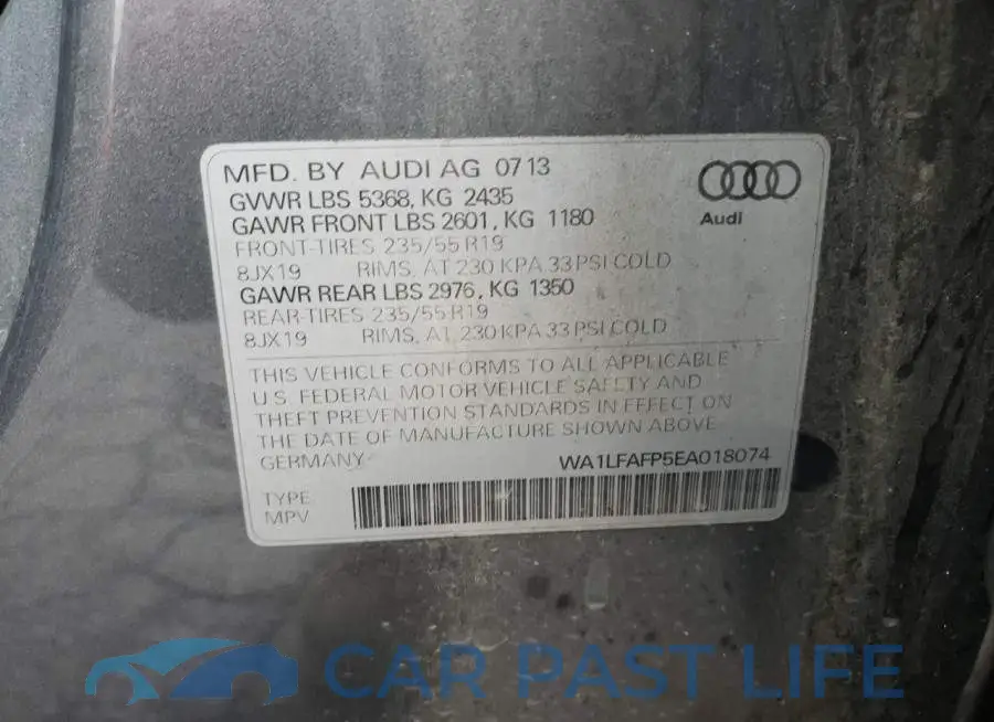 WA1LFAFP5EA018074# 12