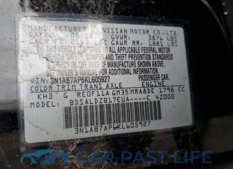 3N1AB7AP6KL605927# 13
