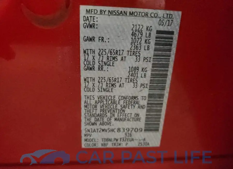 5N1AT2MV5HC839709# 13